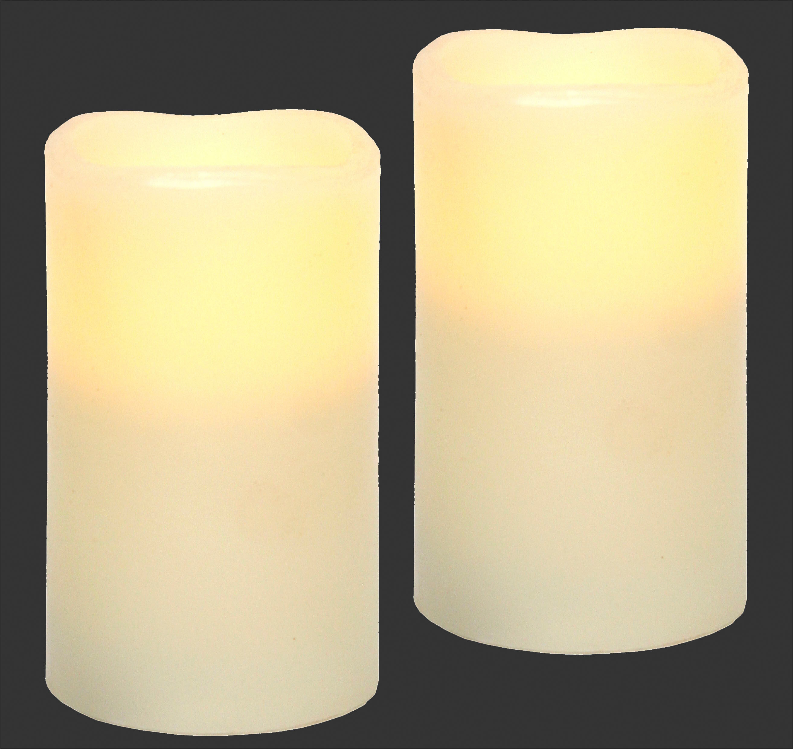 LED-Kerze I.GE.A. "LED-Kerzen Flackernd Warmweiss 2er Set Stumpenkerze Deko Valentinstag", beige (creme), B:7cm H:13cm, Kunststoff, Wachs, Kerzen, LED-Kerze, Romantische Dekoration Creme Echtwachs romantisch creme Ø/H: 13cm, 2 Stk.