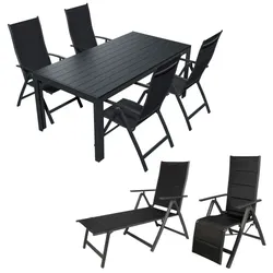 Lex Alu Gartensitzgruppe Sitzgruppe Set Gartenset Gartenmöbel Essgruppe 7-teilig