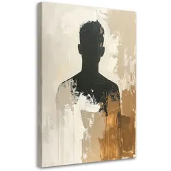 LEINWANDBILD, Männliche Abstrakt in Beige Boho Stil