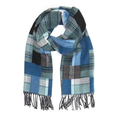 Modeschal "Claire", Damen, blau, Polyacryl, COLLEZIONE ALESSANDRO, kariert, Basic, Modetücher, in tollen Farbkombinationen