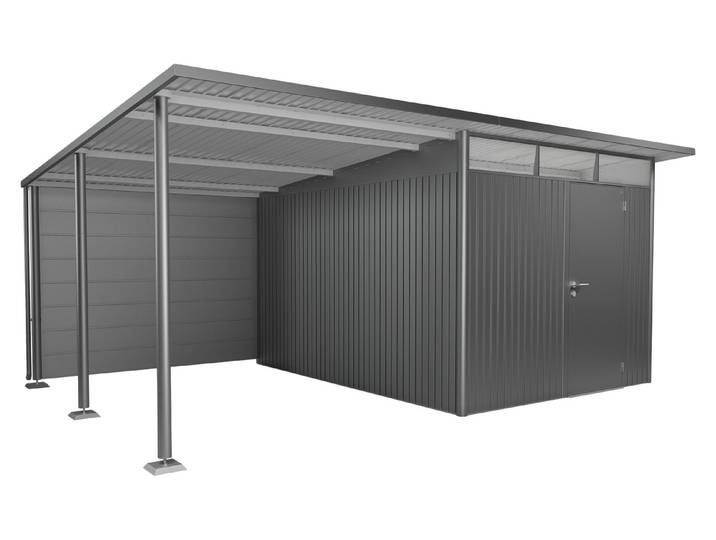 Biohort Rückwand für Seitendach L zu Gerätehaus AvantGarde Quarzgrau