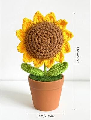 Uplift Essentials Handwoven Heart Flower Pocket Hug Doll Positive Card Desktop Gift Ornament flower