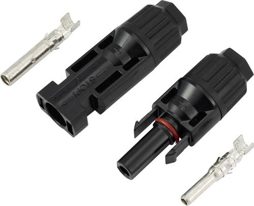 TRU COMPONENTS PV-Solar Stecker- und Buchsenset, IP67 TC-13805728 Schwarz Inhalt: 2St.