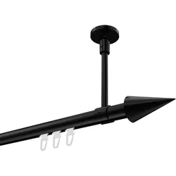 GARDINENSTANGE INNENLAUF Sonette Savio 180 cm, 1-läufig, 20 mm Ø Schwarz