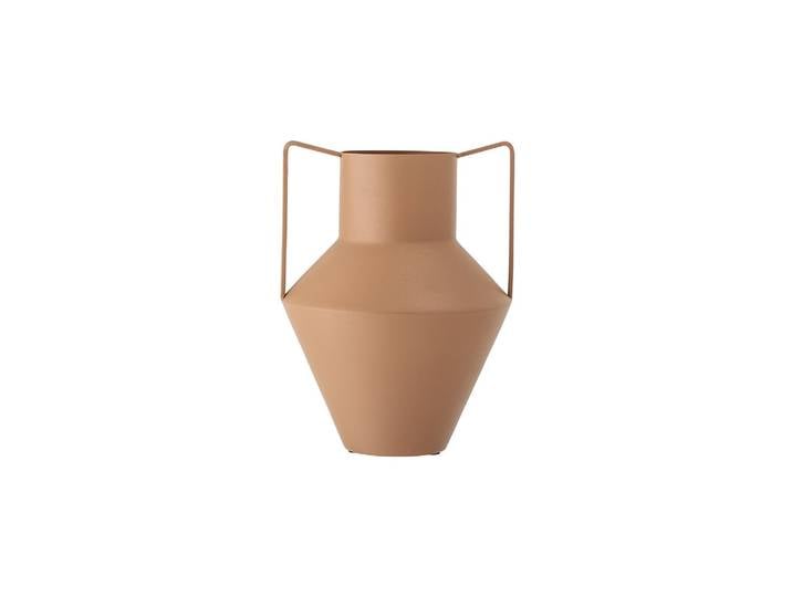 Vase en métal beige, à poser, finition rugueuse - Bloomingville,