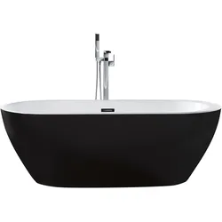 BADEWANNE FREISTEHEND 80x170x59 cm schwarz Nevis