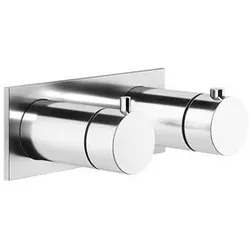 Gessi Anello Fertigmontageset Unterputz-Thermostat mit eckiger Platte, 2-Wege Umlenkkartusche, Thermostatkartusche, Rückflussverhinderer, 63334149, Farbe: Finox Optik