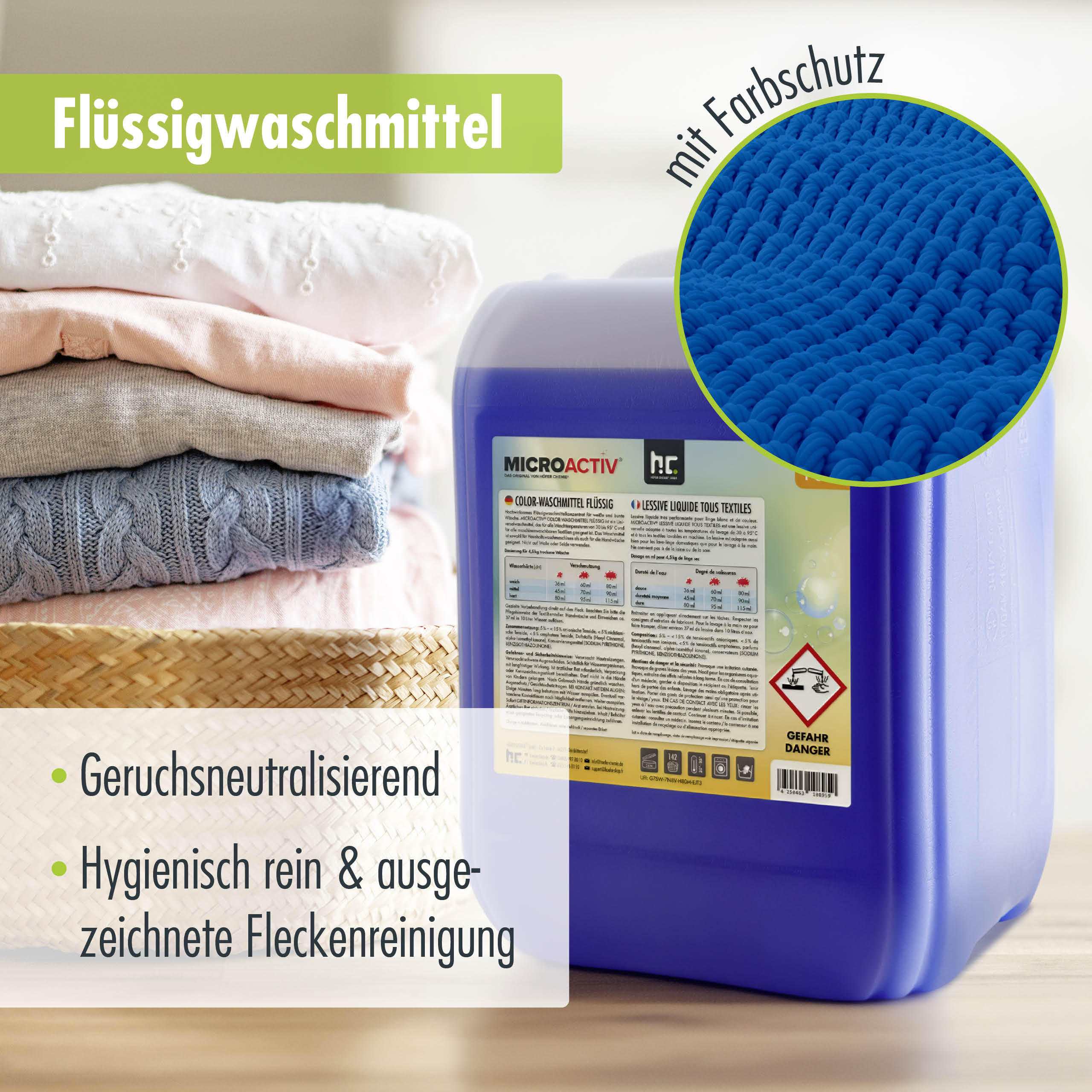 Höfer Chemie GmbH 1x 10 L de lessive liquide  Color