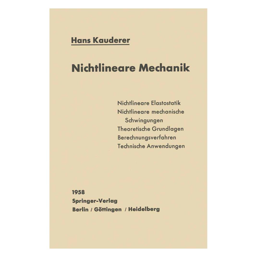 Springer Nichtlineare Mechanik (Deutsch, Softcover, H. Kauderer) (8737093)