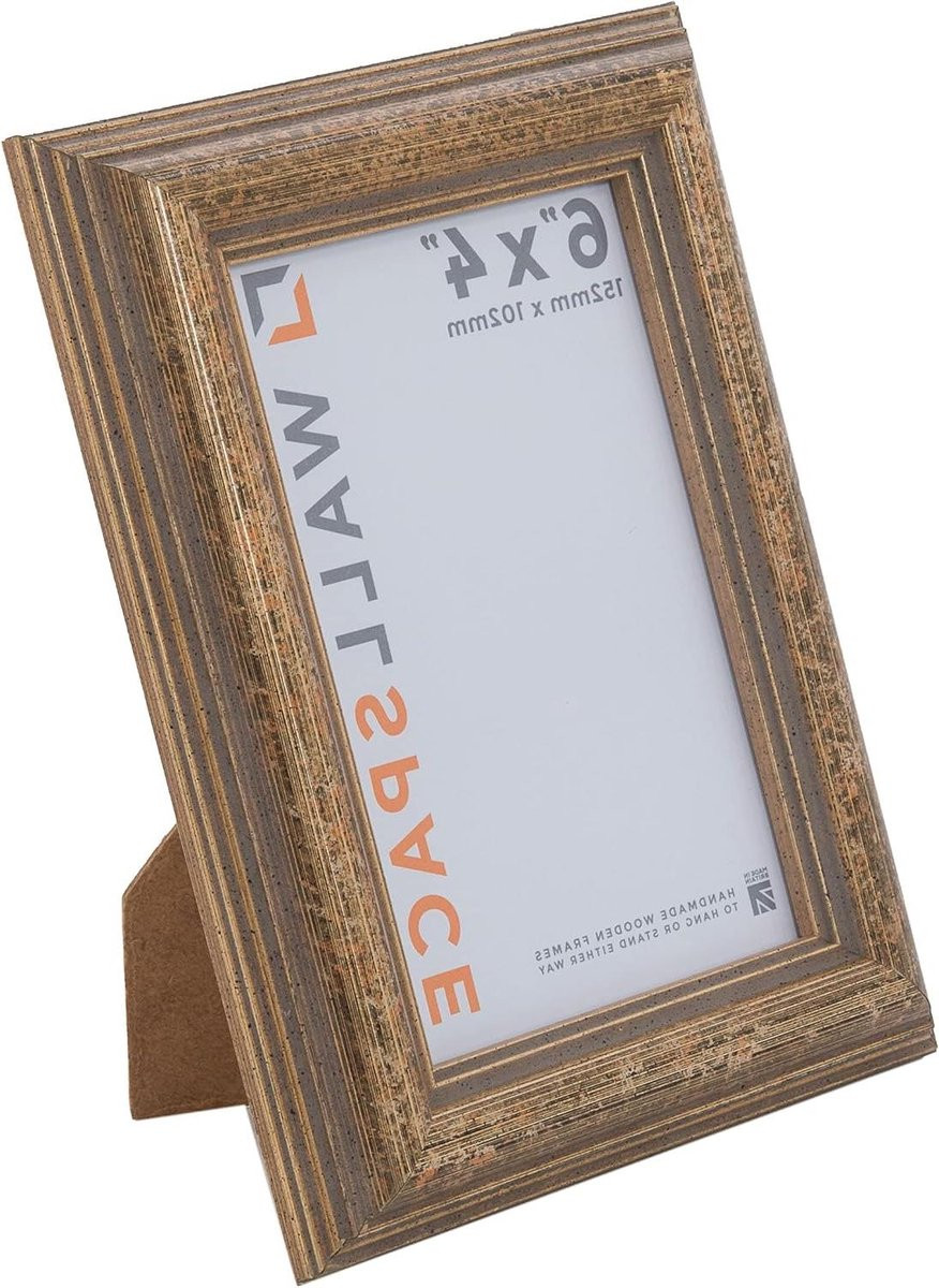 Houten Fotolijst Antiek Goud met Echt Glas - 6x4 Inch