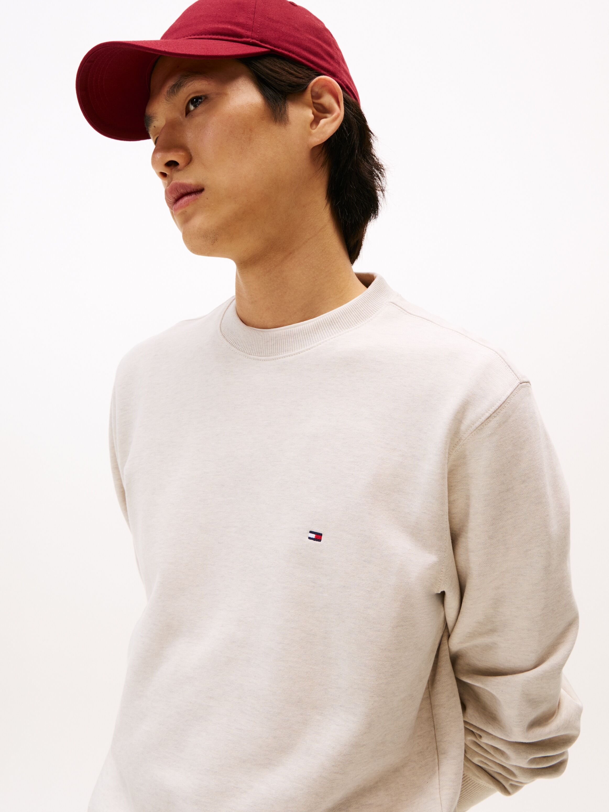 Tommy Hilfiger "ESSENTIAL TERRY CREWNECK" heatherot oatmilk M