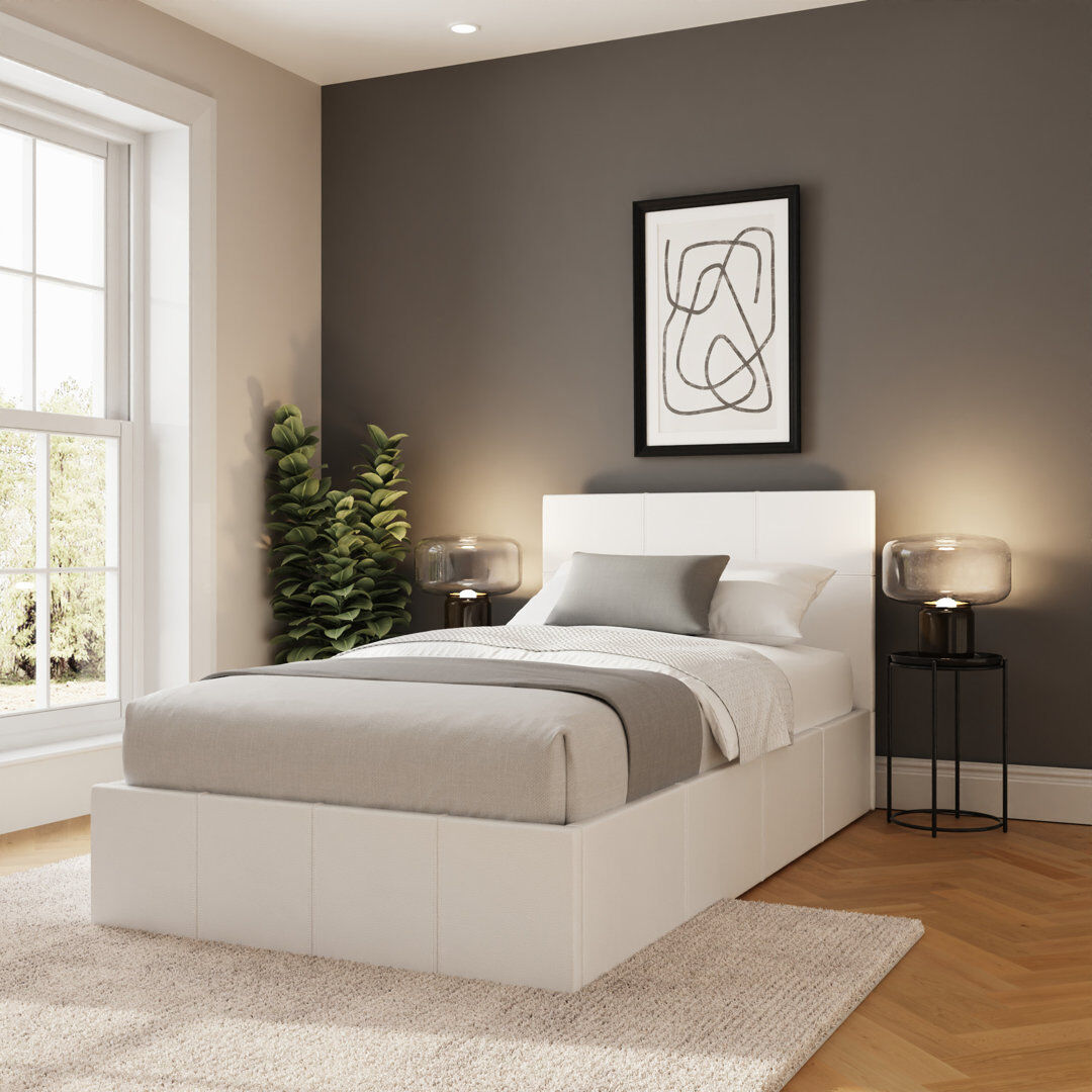 Zipcode Design Beaird Upholstered Ottoman Storage Bed White Single (3')