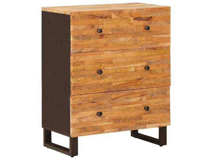 HKTMGDNG Sideboard Braun 60x33x75 cm Massivholz Mango Kommode Kompakter Schrank aus Naturholz mit Fächern und Schubladen für Ordnung im Wohnzimmer oder Flur.