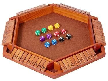 Uplift Picks Classic Shut The Box Wooden Dice Board Game For Family Fun brown