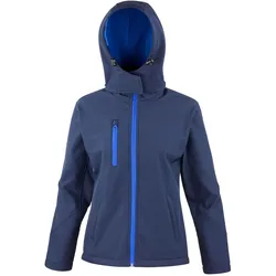 Result Clothing, Damen, Laufjacke, Women's TX Performance Hooded Soft Shell Jacket (XS), Blau, Mehrfarbig, XS