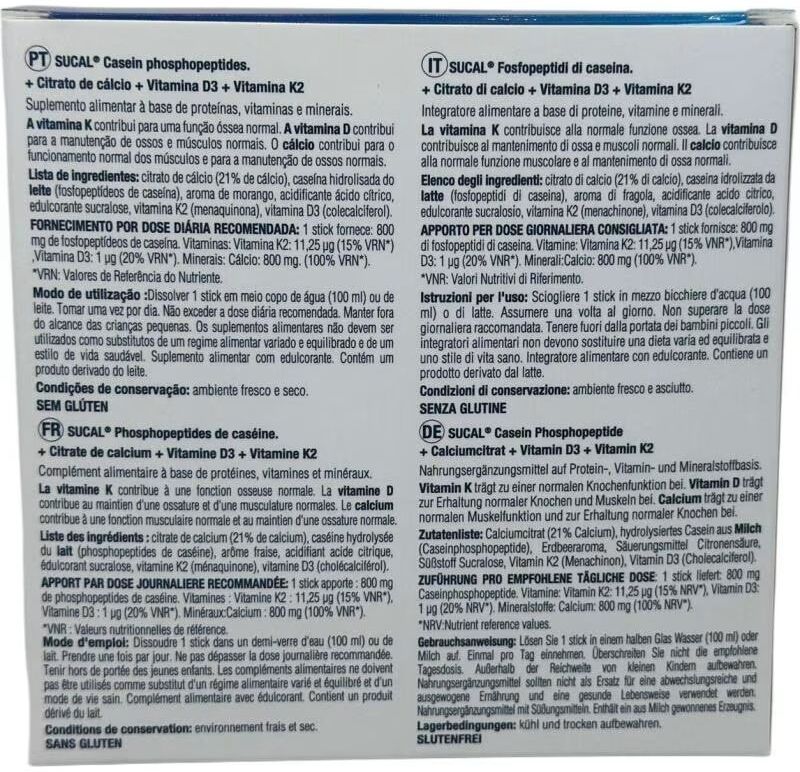 Natysal Sucal Fosfopéptidos De Caseína, Calcio, Citrato Y Vitamina D3 Talla Única Unisex