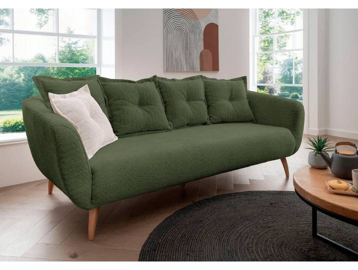 Home affaire 3-Sitzer Baggio modern und romantisches Design, bequem, Zierkissen inklusive