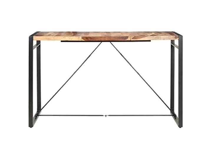 KGHERMDF Bartisch 180 x 90 x 110 cm Massivholz Akazie Handgefertigt, Stahlbeine, Industrie-Stil, Küche, Esszimmer, Einfache Montage
