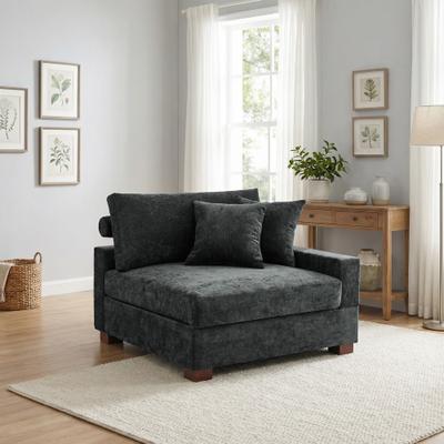 DREAMSIDEA Chenille Upholstered Armless Accent Chair With Plush Cushion