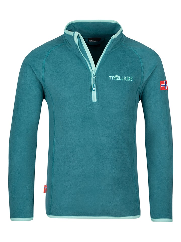 Trollkids Fleecepullover "Nordland" in Blau - 98