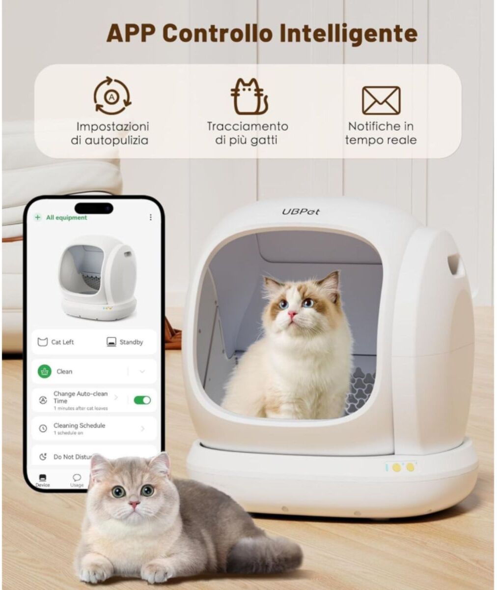 UbPet Lettiera Automatica Autopulente C20 con App 1PZ