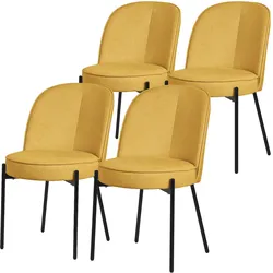 ESSZIMMERSTUHL 4er Set Senf mit Stoffbezug