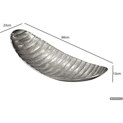 FineBuy, Dekoschale, Dekoschale Aluminium Schale 60cm Schmuckschale Metall Wohnaccessoire Handmade