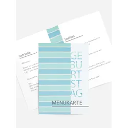 Menükarten Geburtstag selbst gestalten mit Spruch und Fotos im Onlinedesigner bei Meine-Kartenmanufaktur.de