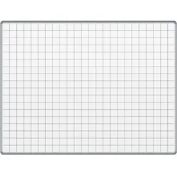 Weiße magnetische Schreibtafel mit Keramikoberfläche ekoTAB, bedruckt, 1200 x 1000 mm, Quadrat/Raster