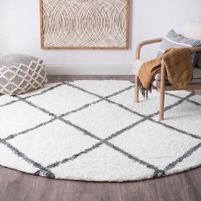 Alise Rugs Sohni Shag Farmhouse Diamond Indoor Area Rug