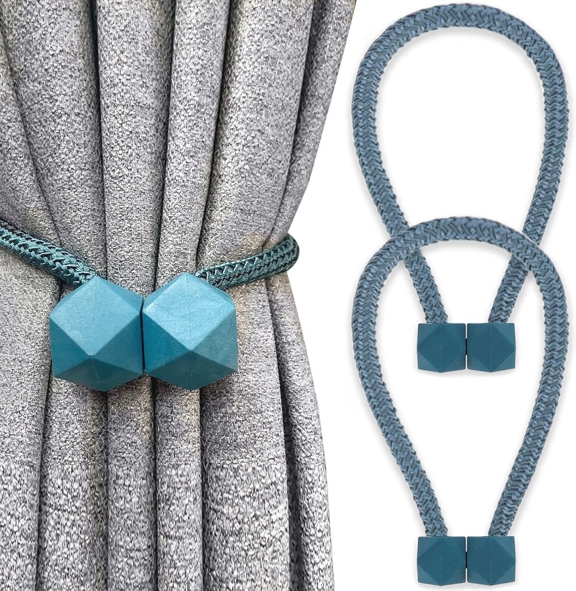Magnetische Gordijn Tiebacks 2 Pack - Decoratieve Gordijnhouders voor Modern Interieur