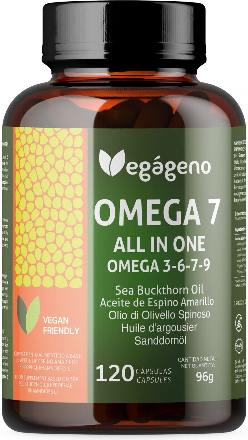 Vegágeno Omega 7 All In One Omega 3 6 7 9 Sea Buckthorn 120 Capsules