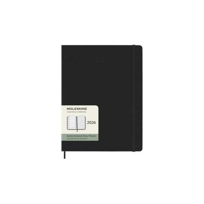 Moleskine Undatiertes Layout Wochen Notizkalender, Large/A5, 1 Wo = 1 Seite, Rechts Linierte Seite, Fester Einband, Schwarz