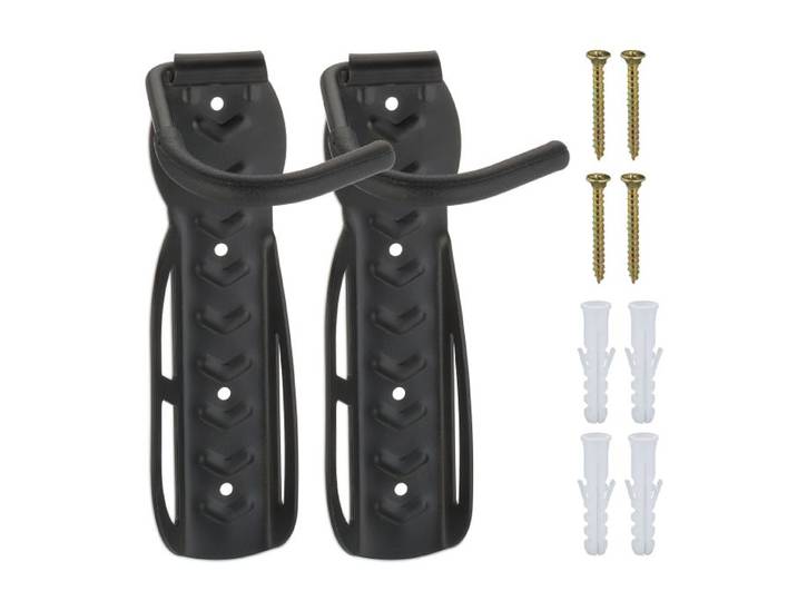Relaxdays Schwarze Fahrrad Wandhalterung 2er Set