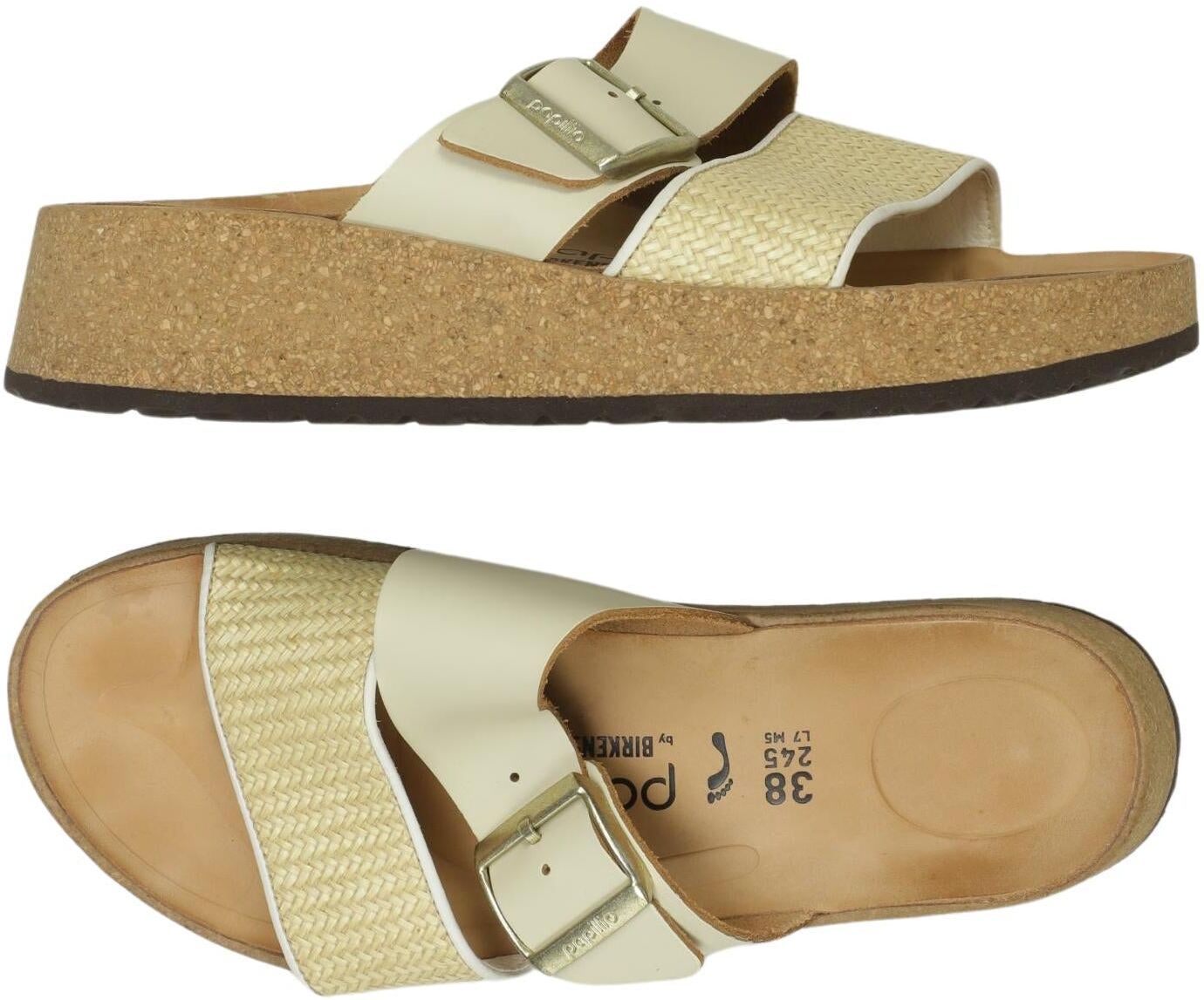 Papillio by Birkenstock Damen Sandalen, Cremeweiß, Gr. EU 38, kein / Etikett - Second Hand