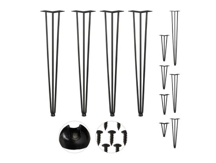 Relaxdays 4er Set Hairpin Legs mit 3 Streben