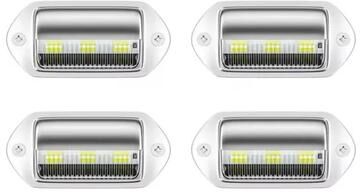 Inspired Living High Intensity Waterproof LED License Plate Light Kit For Truck & Trailer 4pcs Silver
