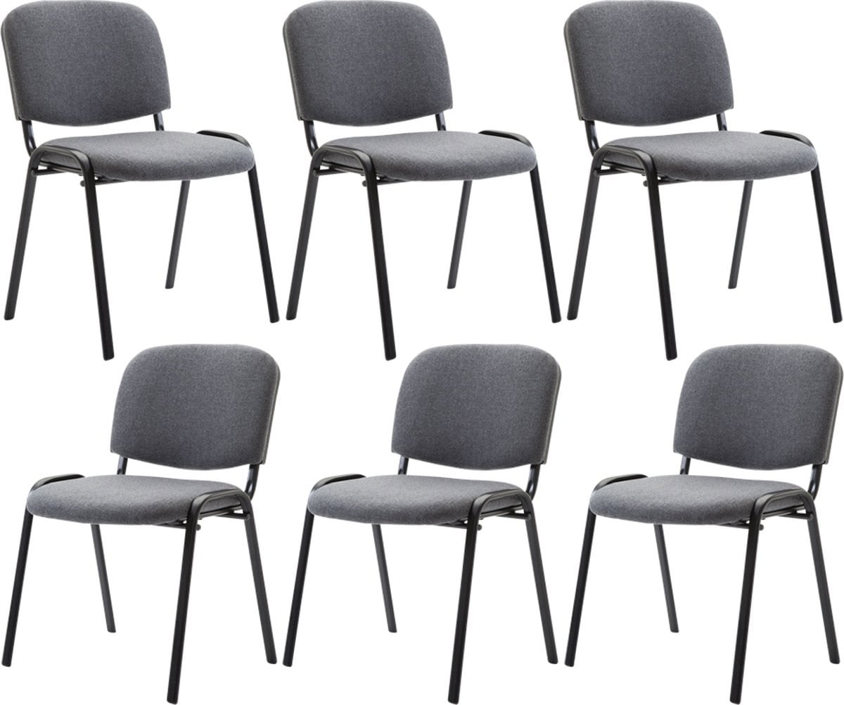 CLP Ken Set van 6 stapelbare bezoekersstoelen creme
