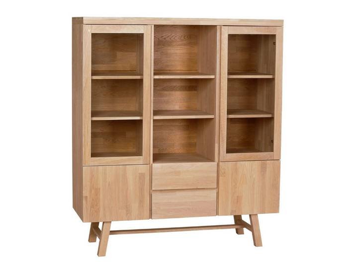 Maison ESTO Vitrine Vitrinenschrank CONROES Schrank Eiche Glasfront