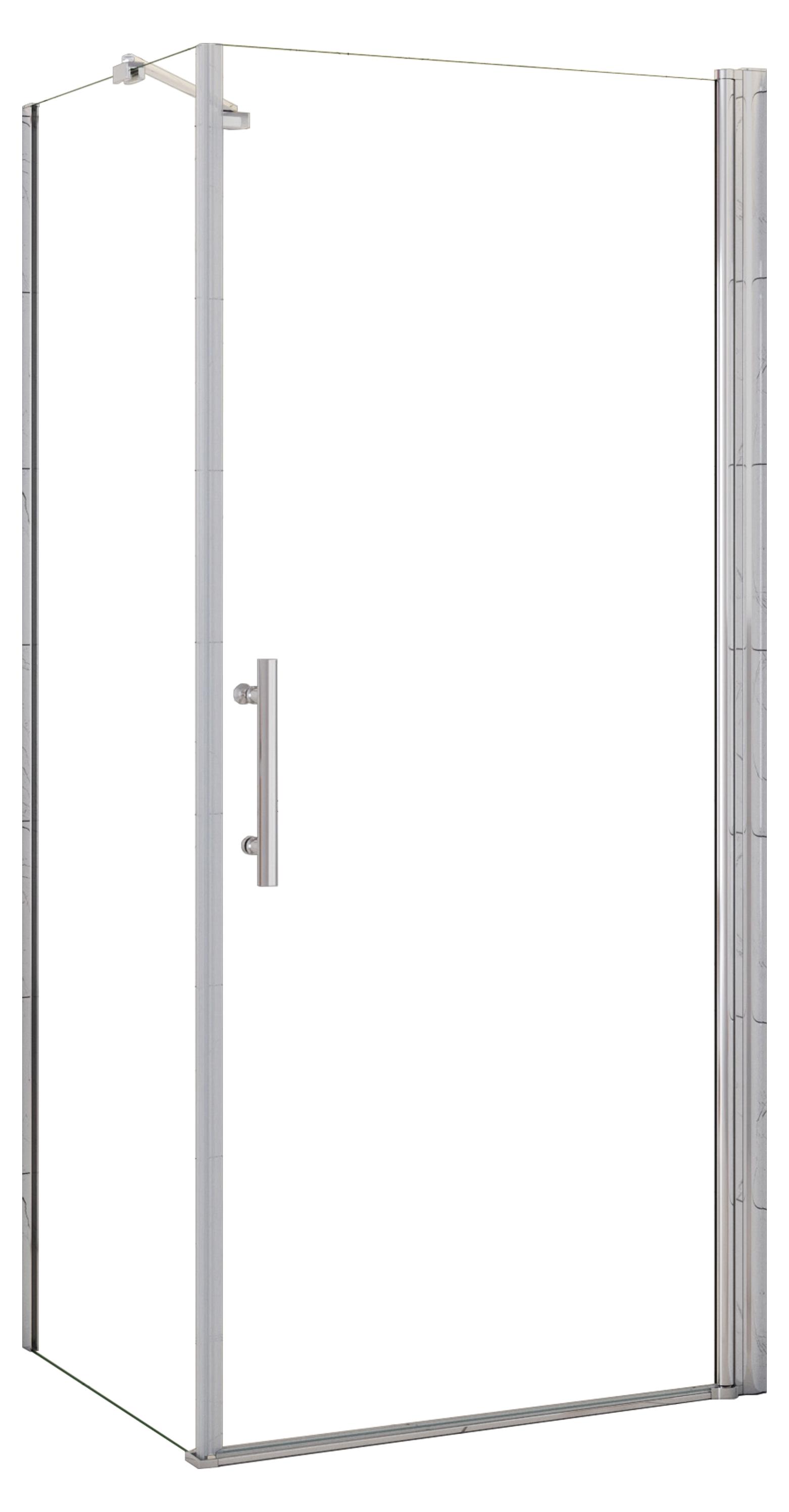 Duschspa Eckdusche H.195cm 100x70cm Duschkabine Schwingtür Eckeinstieg Duschabtrennung 6mm ESG Nanoglas