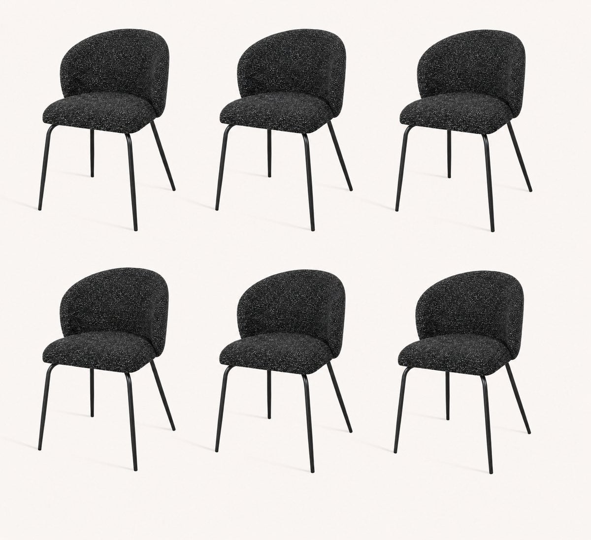 Set van 6 Eetkamerstoelen Yasmina - Antraciet