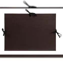 Clairefontaine 8x Zeichenmappe Kraft, Bandverschluss und 3 Klappen, 26x33cm für A4+ - Schwarz 37115C
