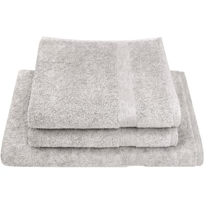 Handtuch Set DYCKHOFF "Deep Harmony Comfort", silber, 3 Stk., Frottier, Frottier, Obermaterial: 85% Baumwolle, 15% Hanf, Handtuch-Sets, 15% Hanf;2 Handtücher (50x100cm), 1 Duschtuch (70x140cm)