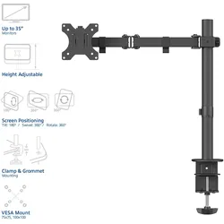 ACT AC8301 (Tisch, 35", 8 kg), Monitor Halterung, Schwarz