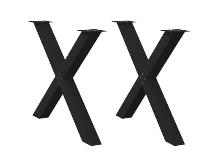 HGDFWRQW Esstischbeine X-Form 2er Set Tischgestell Schwarz 90x73 cm Stabile X-Kufen mit Bodenausgleich für Esszimmer und Arbeitszimmer, pulverbeschichtet und einfach montierbar.