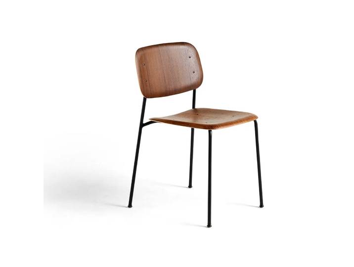 HAY Soft Edge 40 Stuhl Smoked oak-schwarzes Stahlgestell
