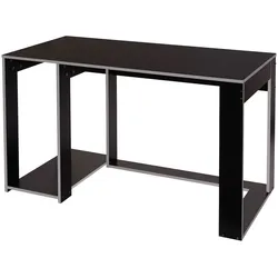 Décoshop26 - Computertisch 120x60x76cm schwarz-graues MDF 04_0001453