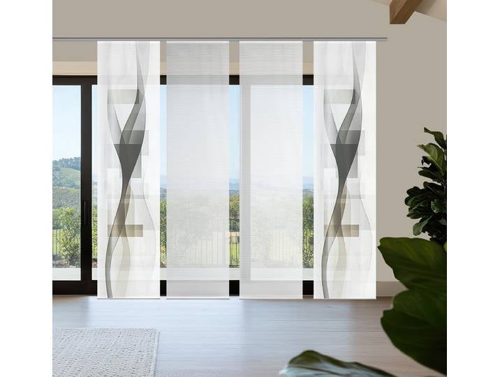 Rideau à panneaux Luma 60 x 260 x 1cm Marron/Gris/Gris minéral Lot de