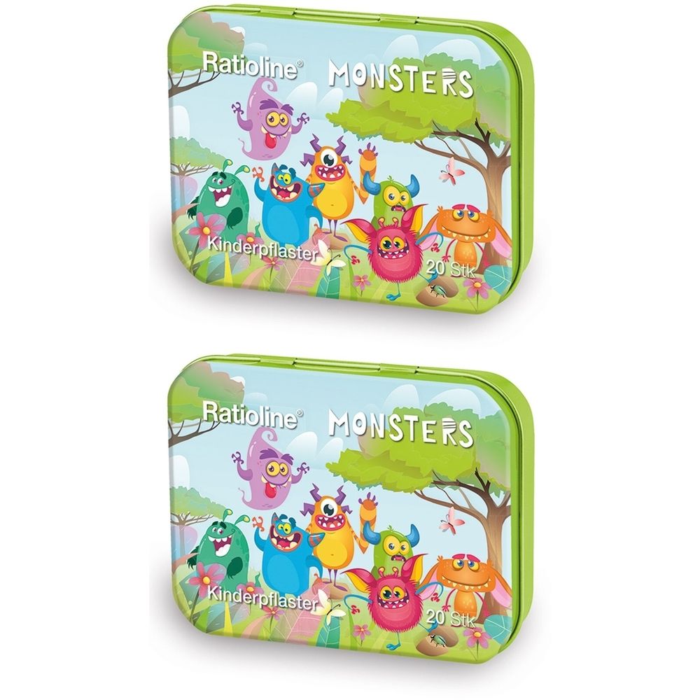 Ratioline Kinderpflaster Strips 3 Größen Blechbox 2x 2x20 St Pflaster
