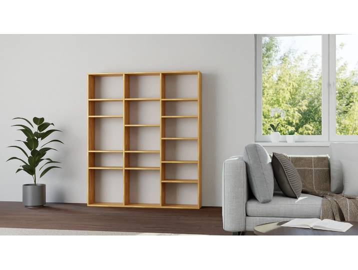 Bibliothèque MDF peint Cœur de hêtre Naturel huilé